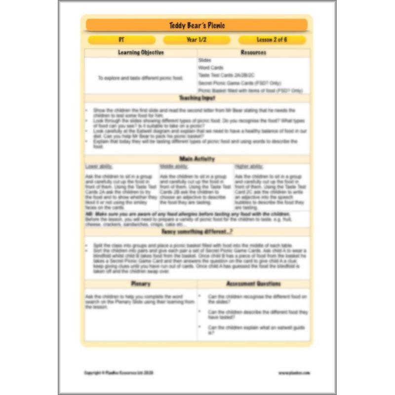 PlanBee Teddy Bears Picnic Ideas and DT Lessons by PlanBee