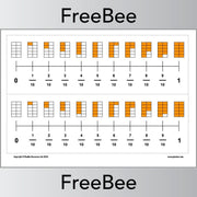PlanBee FREE Tenths on a Number Line printable by PlanBee