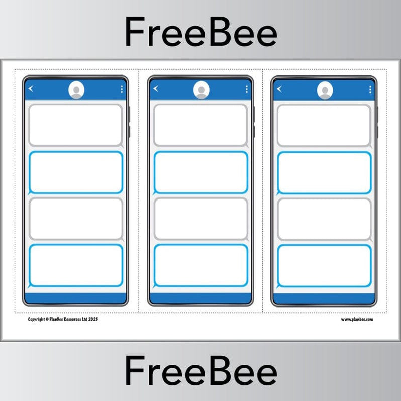 FREE Text Message Template by PlanBee