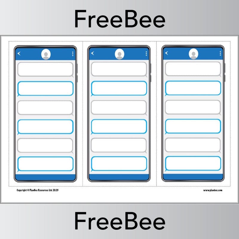 FREE Text Message Template by PlanBee