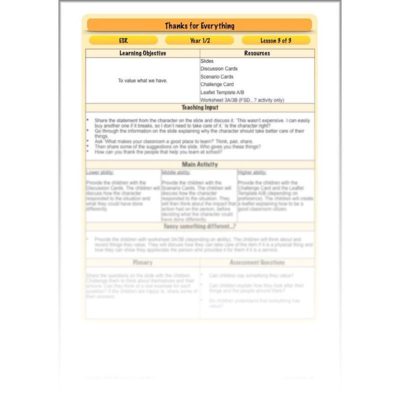 PlanBee Thanks for Everything Thankfulness Lesson | PlanBee