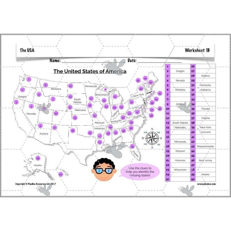 PlanBee The USA: KS2 Geography scheme of work for Year 3 & Year 4