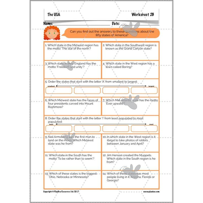 PlanBee The USA: KS2 Geography scheme of work for Year 3 & Year 4