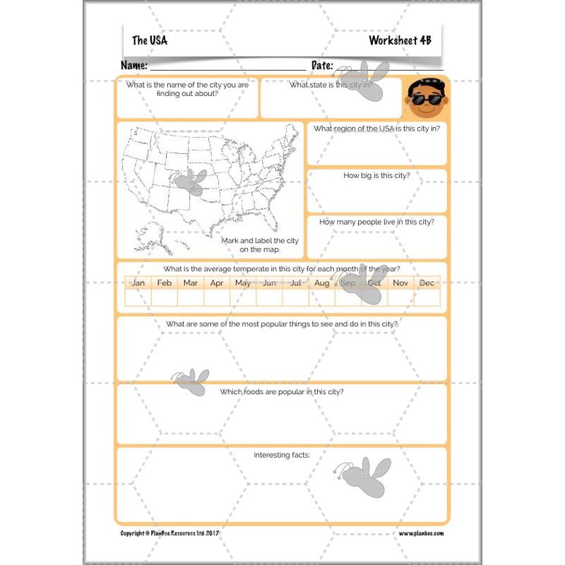 PlanBee The USA: KS2 Geography scheme of work for Year 3 & Year 4
