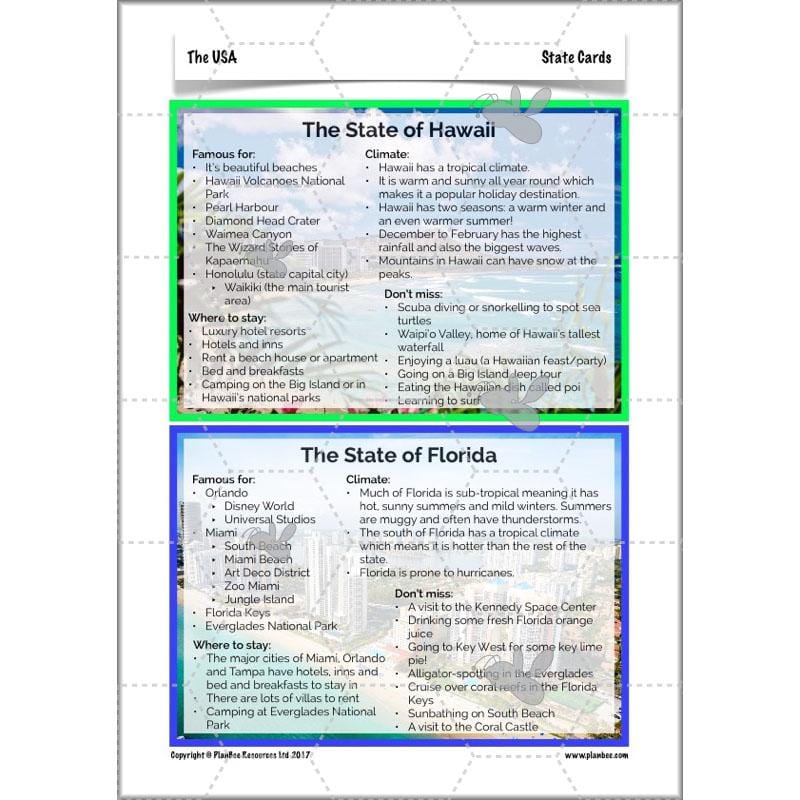 PlanBee The USA: KS2 Geography scheme of work for Year 3 & Year 4