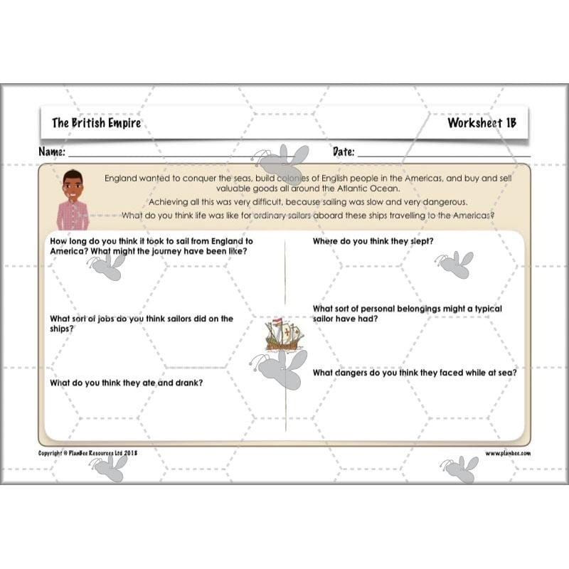 PlanBee British Empire KS2 Year 3 & Year 4 History Pack by PlanBee