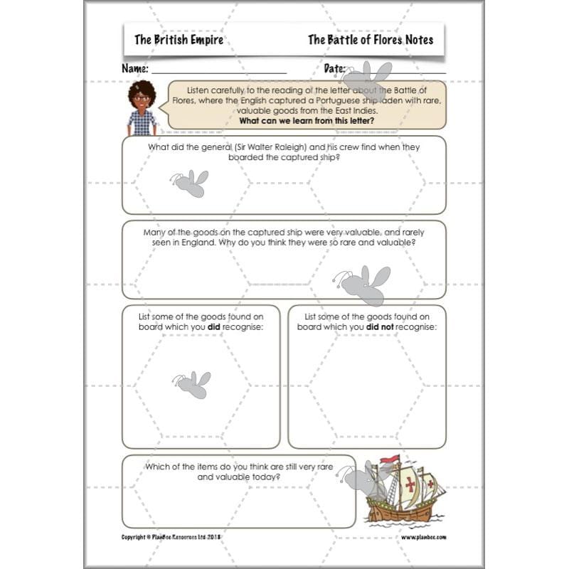 PlanBee British Empire KS2 Year 3 & Year 4 History Pack by PlanBee