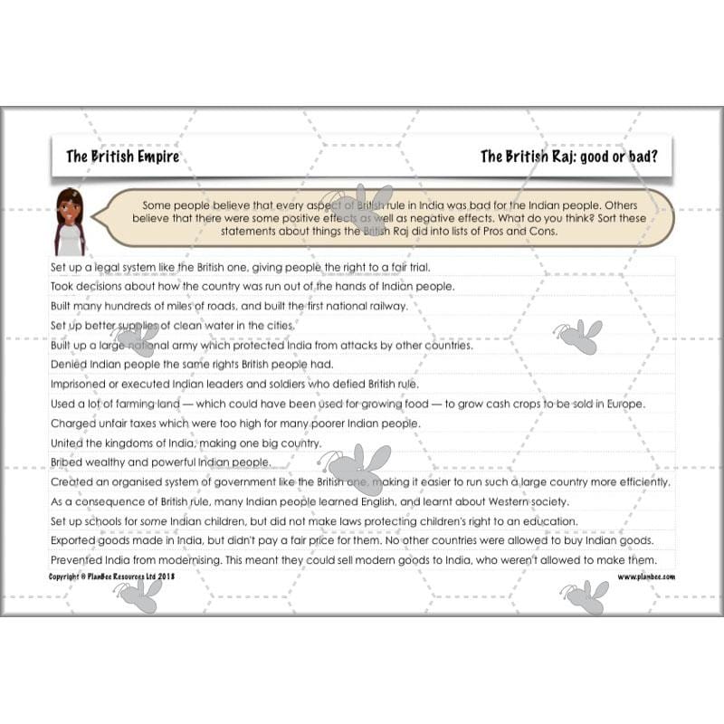 PlanBee British Empire KS2 Year 3 & Year 4 History Pack by PlanBee