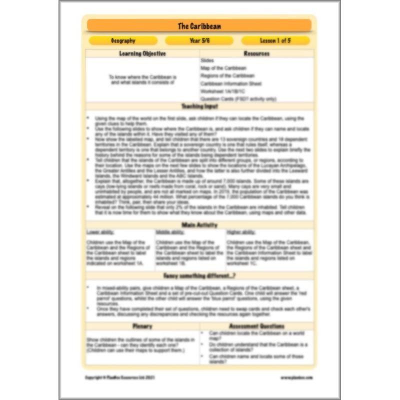 PlanBee Caribbean Geography KS2 Planning Pack by PlanBee
