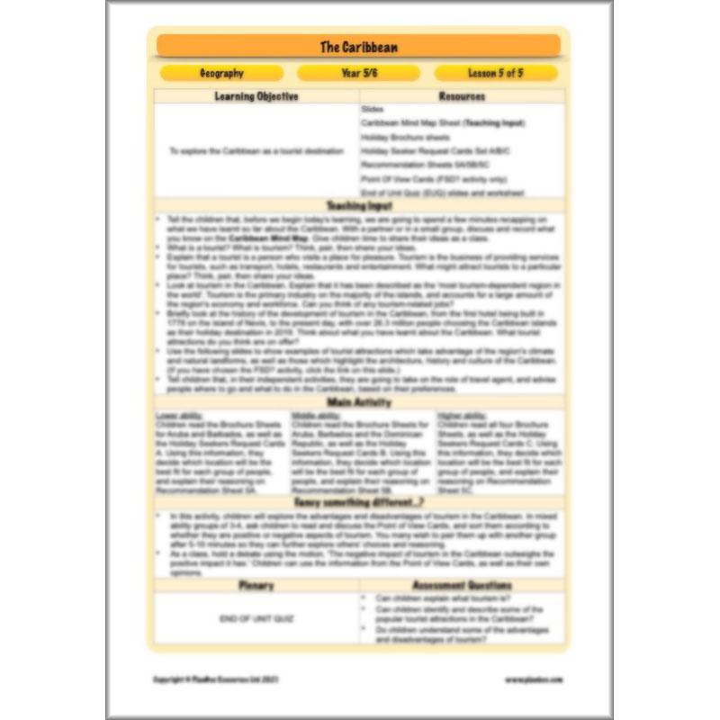 PlanBee Caribbean Geography KS2 Planning Pack by PlanBee
