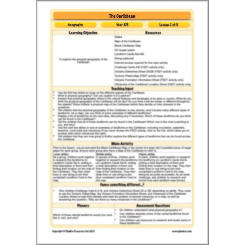 PlanBee Caribbean Geography KS2 Planning Pack by PlanBee