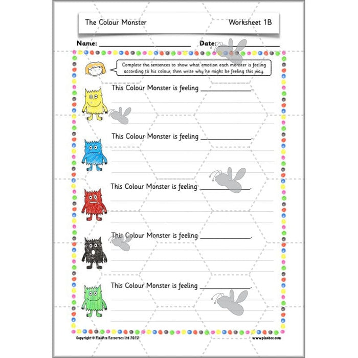 PlanBee The Colour Monster Planning KS1 | Year 2 English lessons