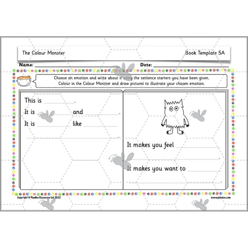 PlanBee The Colour Monster Planning KS1 | Year 2 English lessons