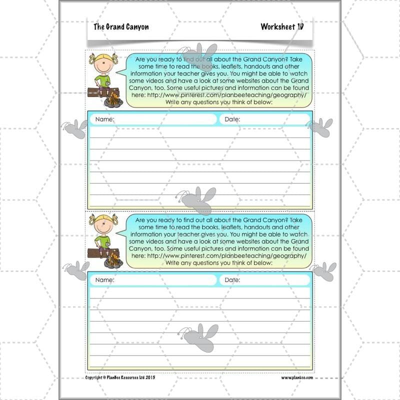 PlanBee The Grand Canyon KS2 Geography Lesson Plans