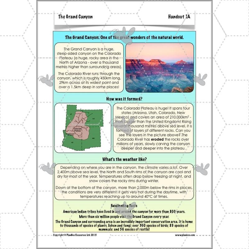 PlanBee The Grand Canyon KS2 Geography Lesson Plans