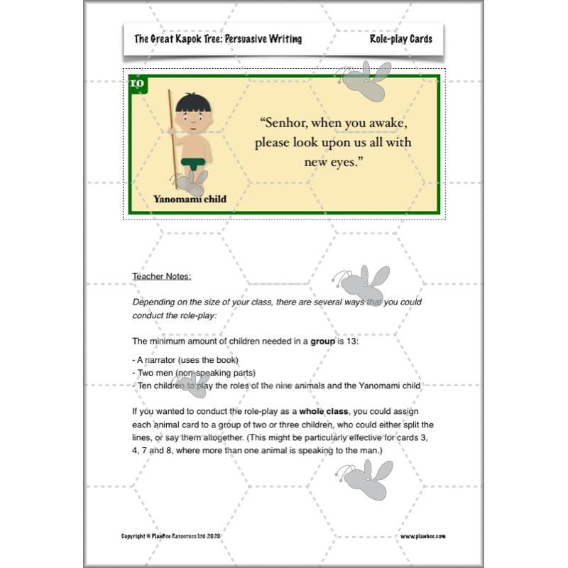 PlanBee The Great Kapok Tree Planning | Persuasive Writing Year 4