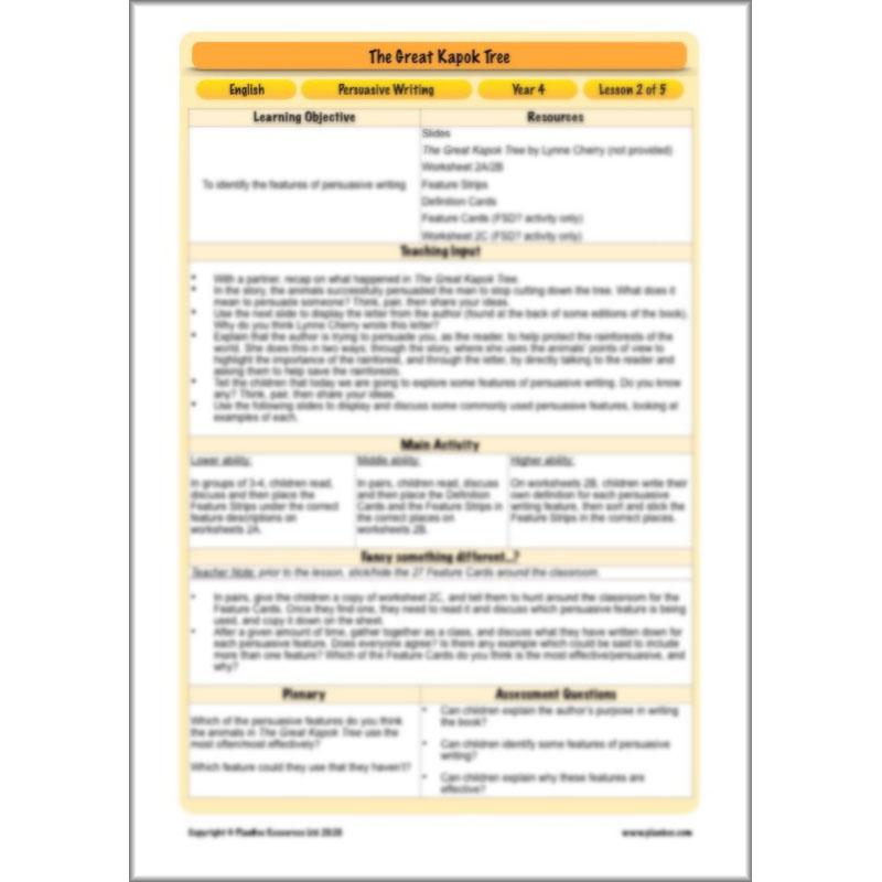 PlanBee The Great Kapok Tree Planning Year 4 | PlanBee				