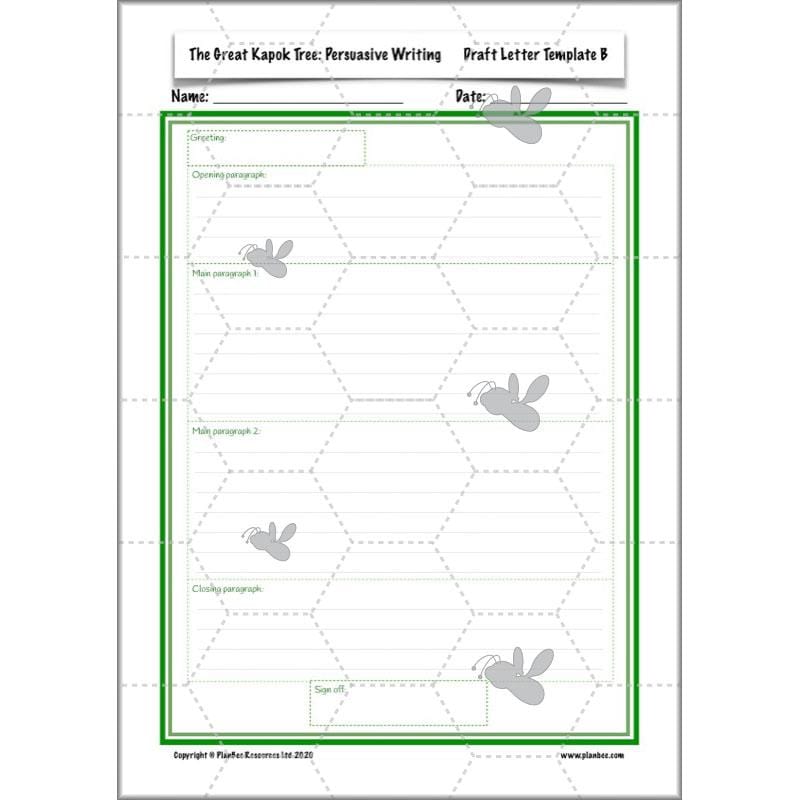 PlanBee The Great Kapok Tree Planning | Persuasive Writing Year 4