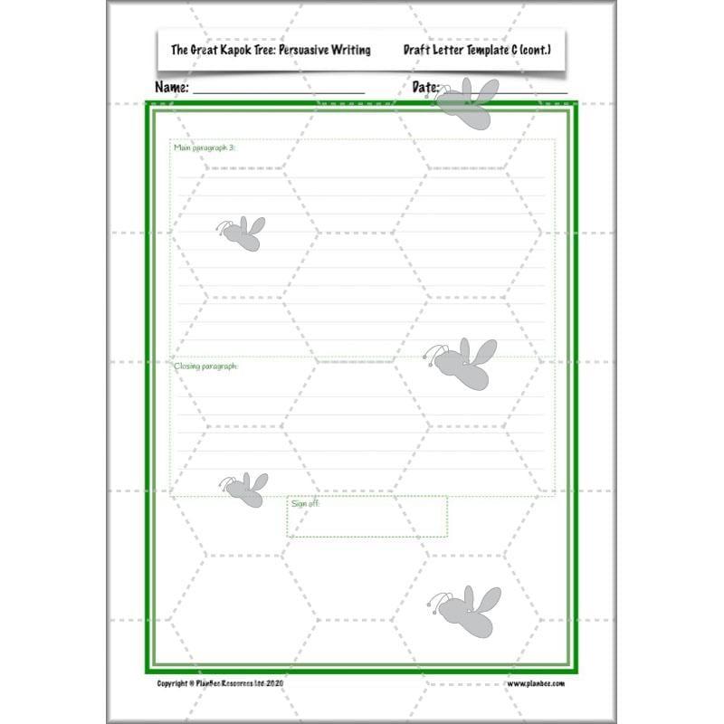 PlanBee The Great Kapok Tree Planning | Persuasive Writing Year 4