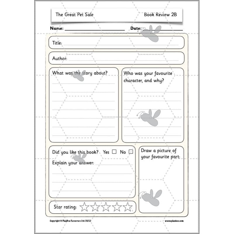PlanBee The Great Pet Sale Resources KS1 | Year 1 English | PlanBee