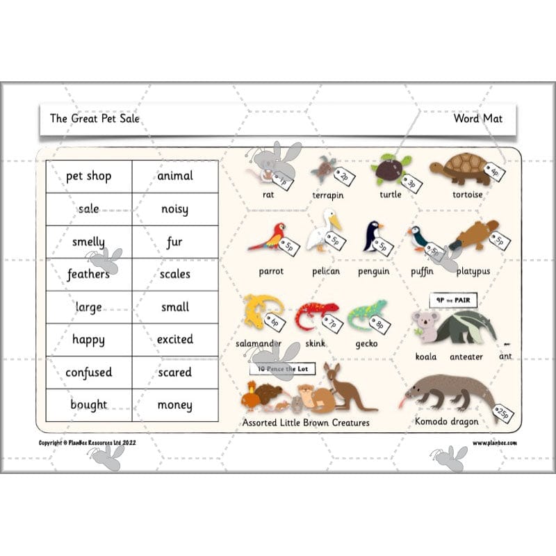 PlanBee The Great Pet Sale Resources KS1 | Year 1 English | PlanBee