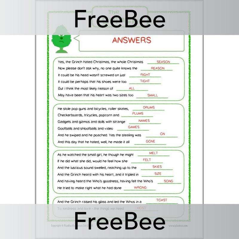 Free The Grinch Activity Sheets by PlanBee