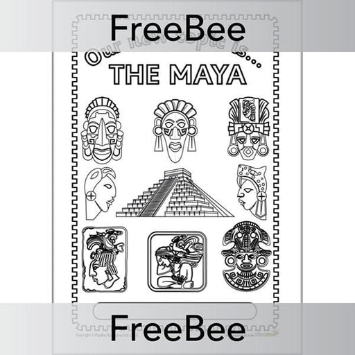 FREE Maya Topic Cover Black and White | PlanBee FreeBees