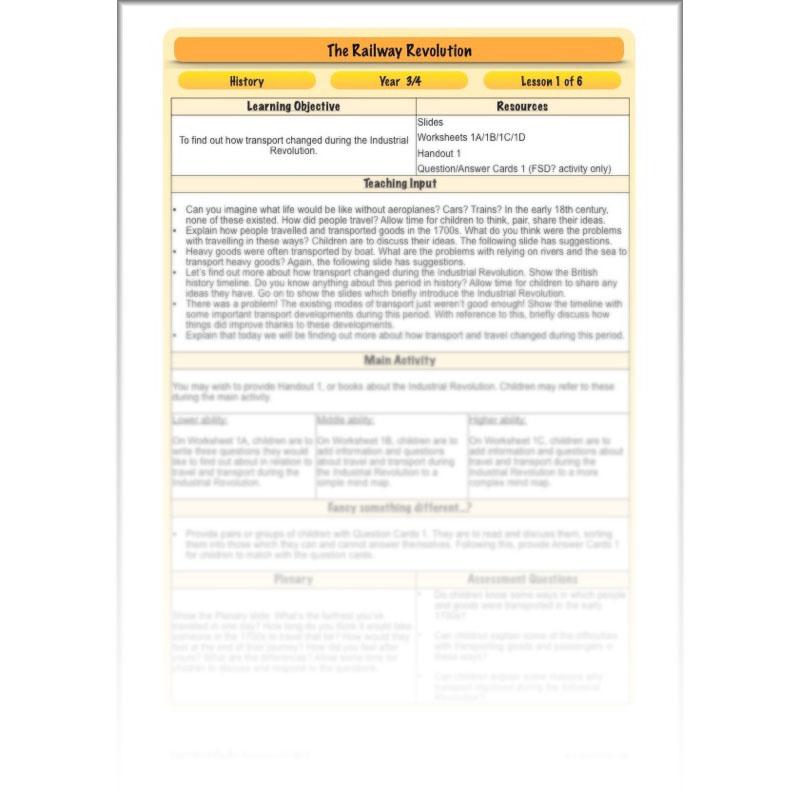 PlanBee The Railway Revolution: Industrial Revolution Primary History for KS2