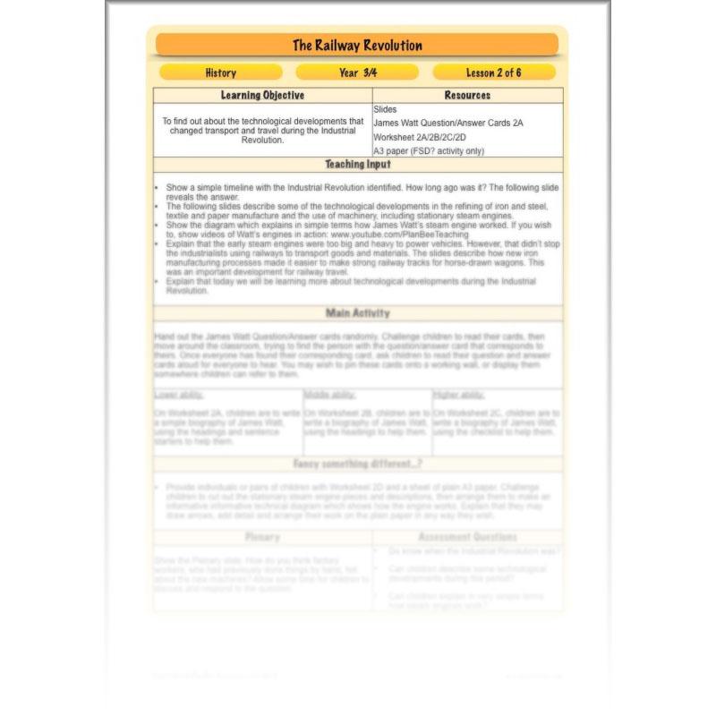 PlanBee The Railway Revolution: Industrial Revolution Primary History for KS2