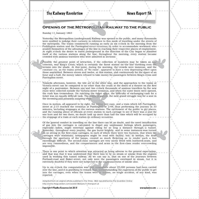 PlanBee The Railway Revolution: Industrial Revolution Primary History for KS2