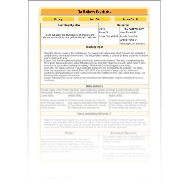 PlanBee The Railway Revolution: Industrial Revolution Primary History for KS2