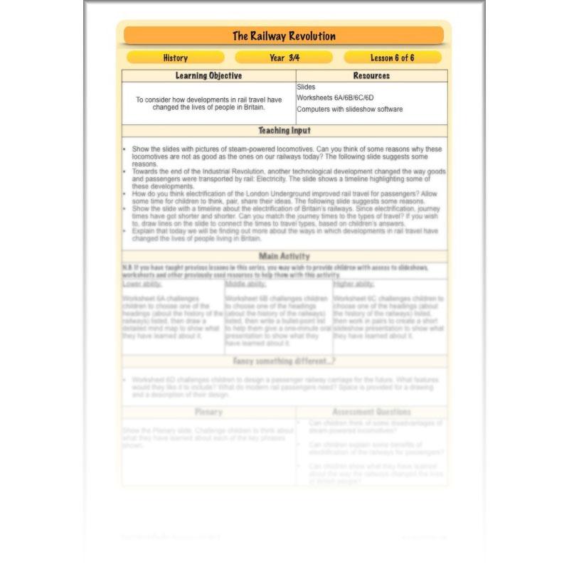 PlanBee The Railway Revolution: Industrial Revolution Primary History for KS2