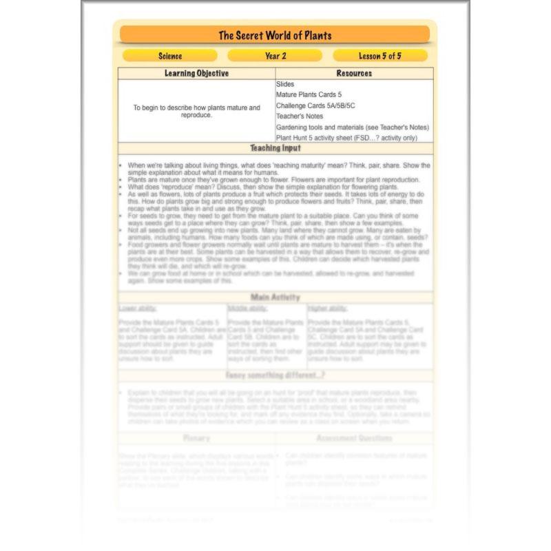 PlanBee Secret World of Plants - KS1 Science Scheme of Work: Year 2