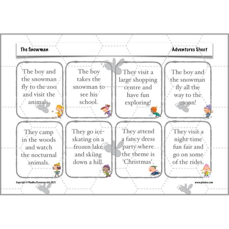 PlanBee The Snowman Activities Planning Pack | Year 3 English lessons