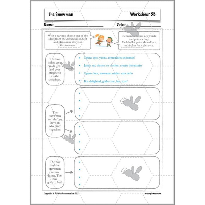 PlanBee The Snowman Activities Planning Pack | Year 3 English lessons