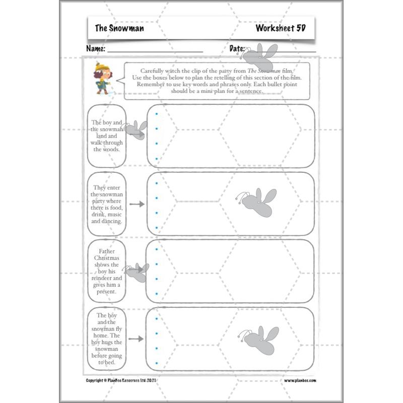 PlanBee The Snowman Activities Planning Pack | Year 3 English lessons