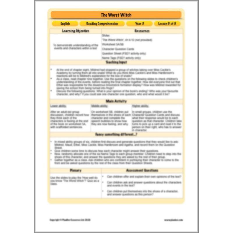 PlanBee The Worst Witch Characters English Pack by PlanBee