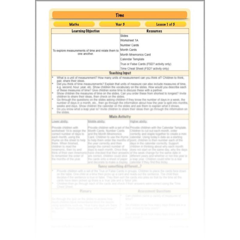 PlanBee Time: Year 3 Maths Lesson Plans, Word Problems and Worksheets