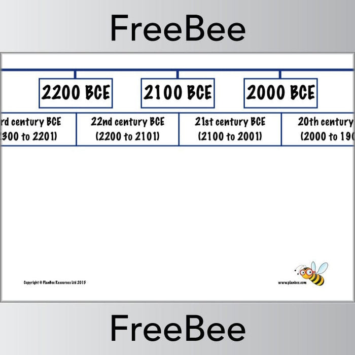 PlanBee FREE Timeline Display: Blank 3700 BC to AD 100 Timeline | PlanBee