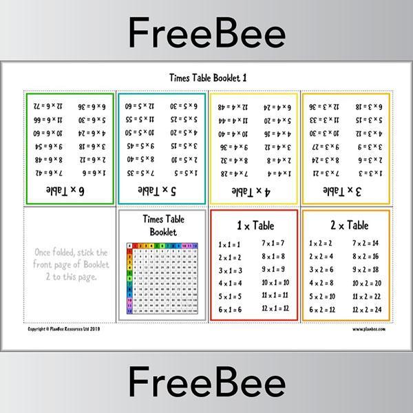 PlanBee Printable Times Table Booklet by PlanBee
