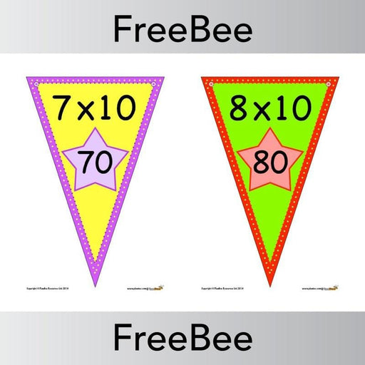 PlanBee Times Tables Bunting x10 | PlanBee FreeBees