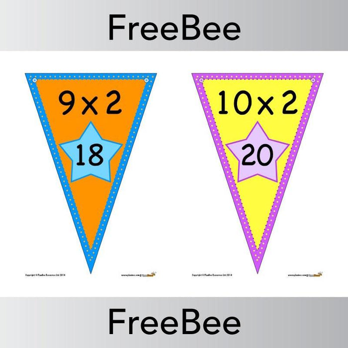 PlanBee Times Table Bunting x2 | PlanBee FreeBees