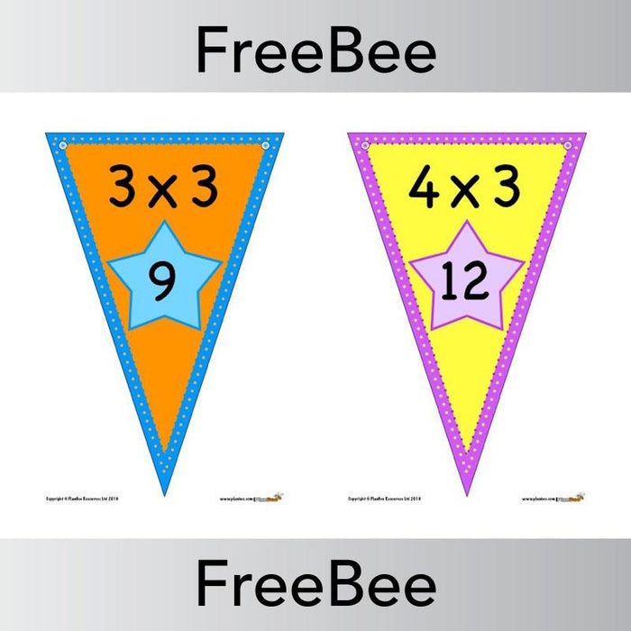 PlanBee Times Table Bunting x3 | PlanBee FreeBees