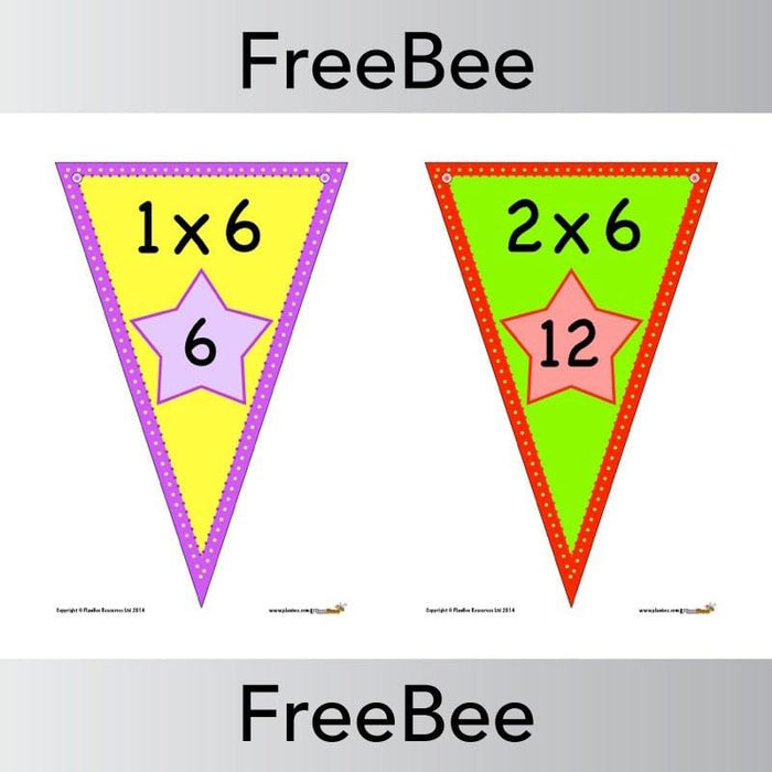 PlanBee Times Table Bunting x6 | PlanBee FreeBees