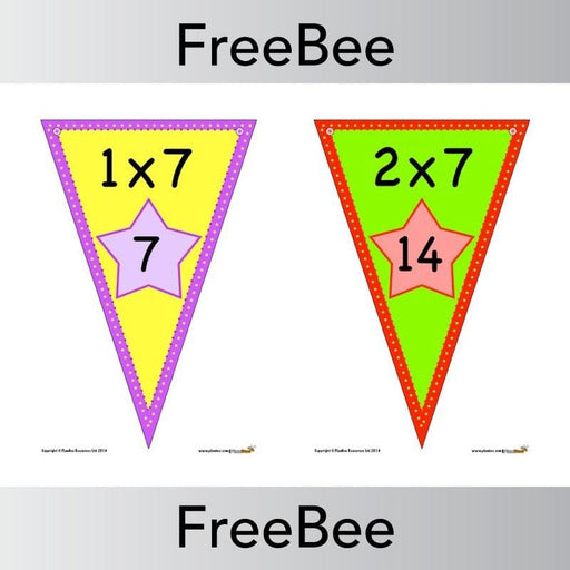 PlanBee Times Table Bunting x7 | PlanBee FreeBees