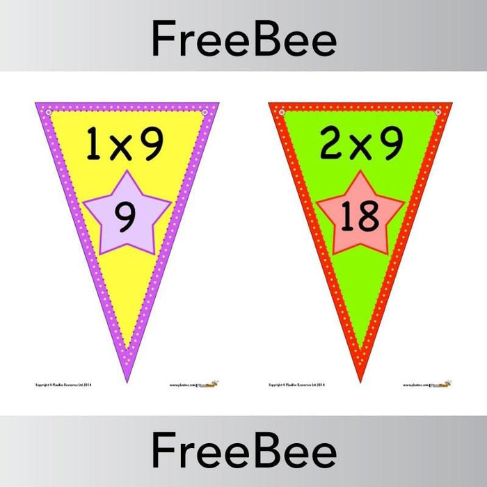 PlanBee Times Table Bunting x9 | PlanBee FreeBees