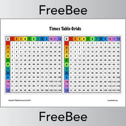 PlanBee Free Times Table Grid Printable Resources by PlanBee