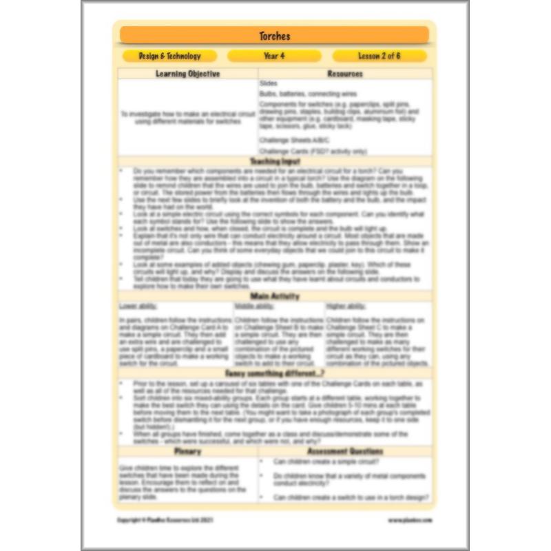 PlanBee Torches KS2 | Year 4 DT lessons | PlanBee