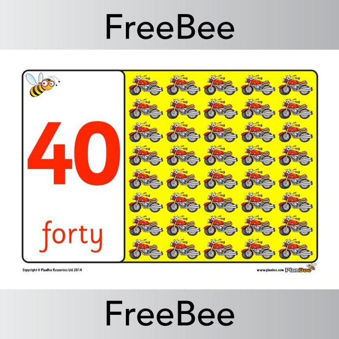 PlanBee Travel and Transport 10 - 50 Number Line | PlanBee FreeBees
