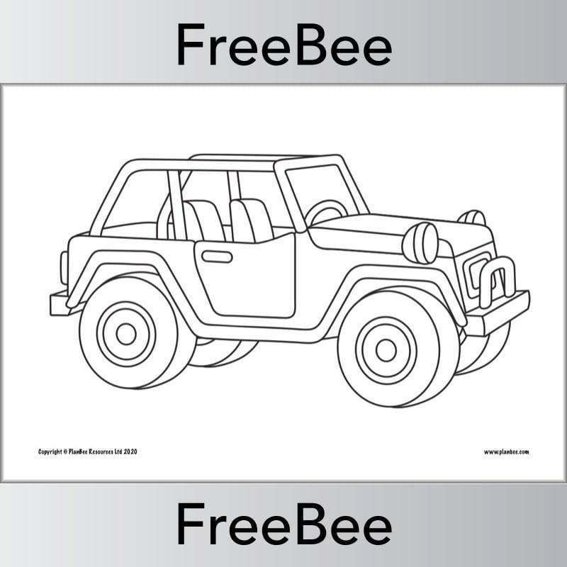 PlanBee FREE Transport Colouring Pages by PlanBee